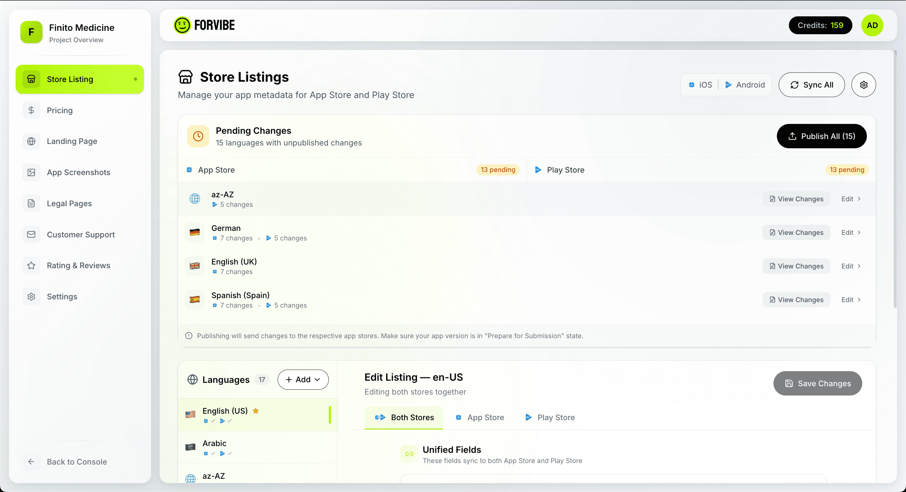Forvibe Dashboard Preview