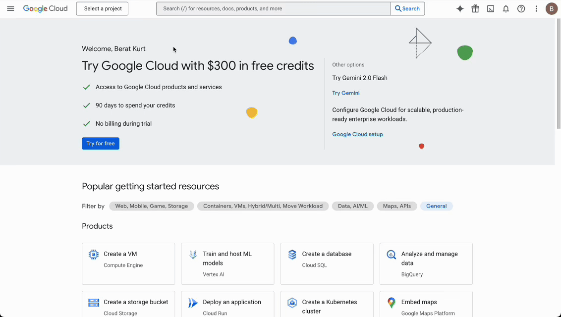Create Google Cloud Project
