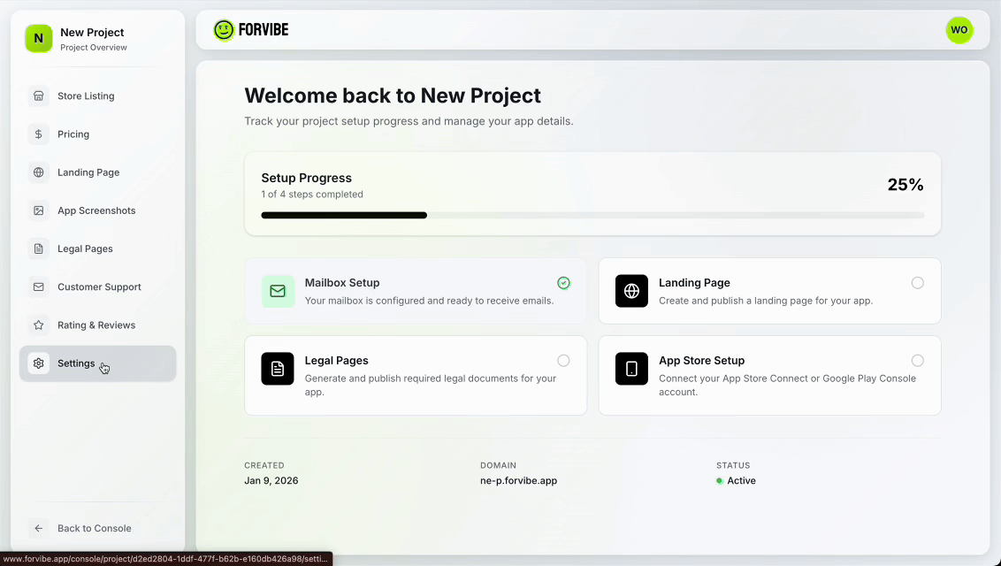 Connect Google Play Console in ForVibeApp